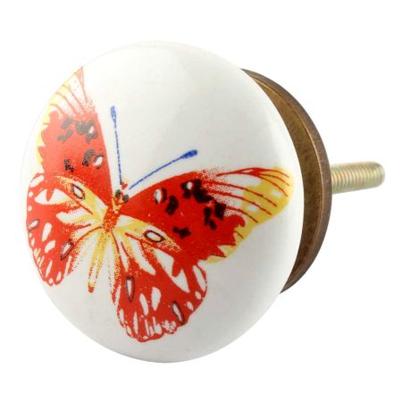 Multicolor Butterfly Ceramic Flat Wardrobe Knob Online